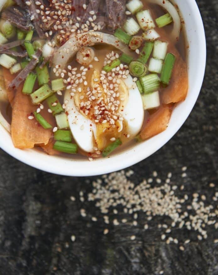 Ramen japonais au bouillon porc noir de Bigorre AOP Herbae