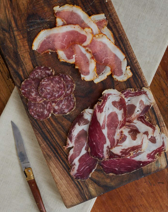 Coppa Lomo saucisson de porc noir de Bigorre AOP Herbae assortiment raclette