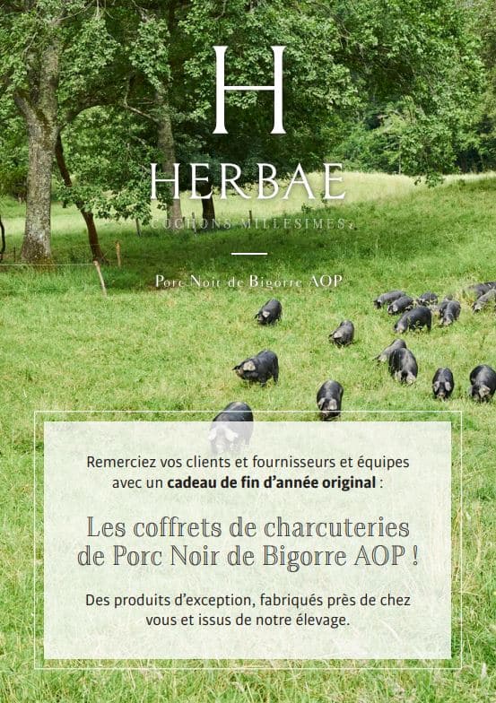 Cadeaux affaires entreprises Herbae Porc noir de Bigorre AOP