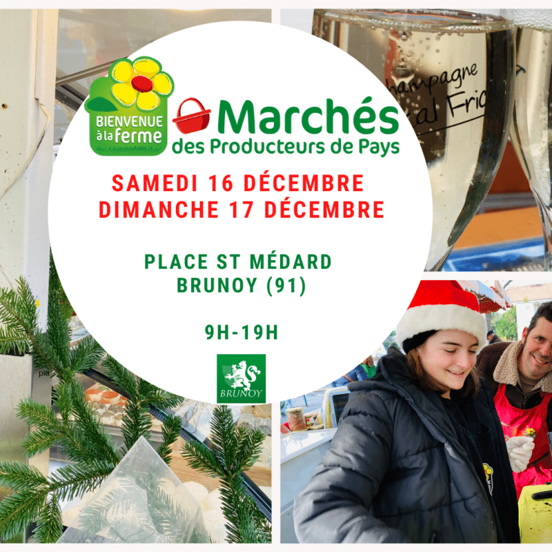 Affiche marché producteurs pays Brunoy Binevenue à la ferme