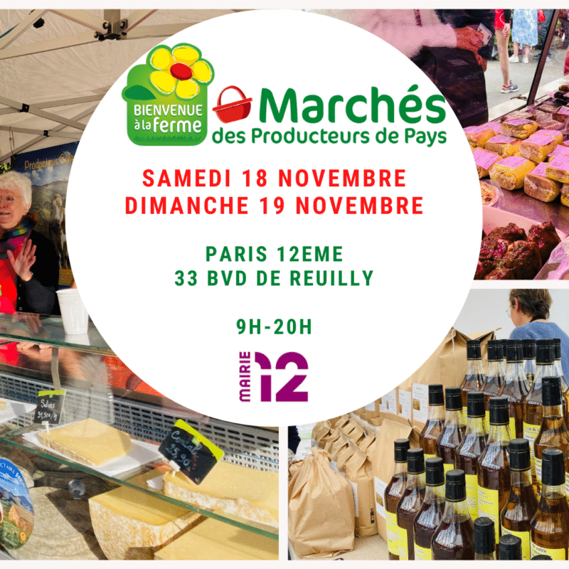 Affiche marché producteurs pays Reuilly Novembre 2023 Bienvenue à la ferme