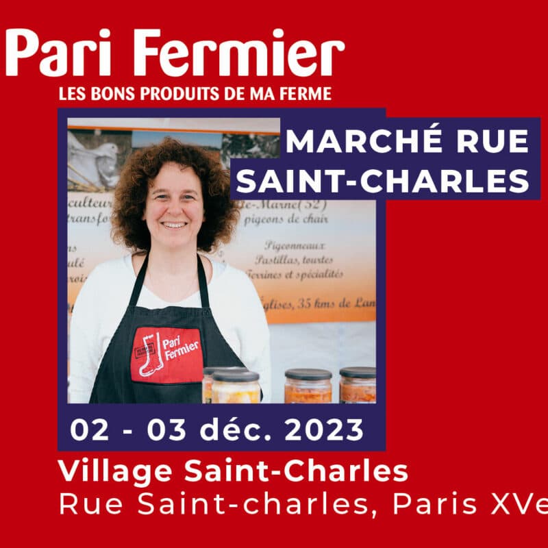 Pari fermier marché producteurs Rue saint charles PARIS 15 Décembre 2023