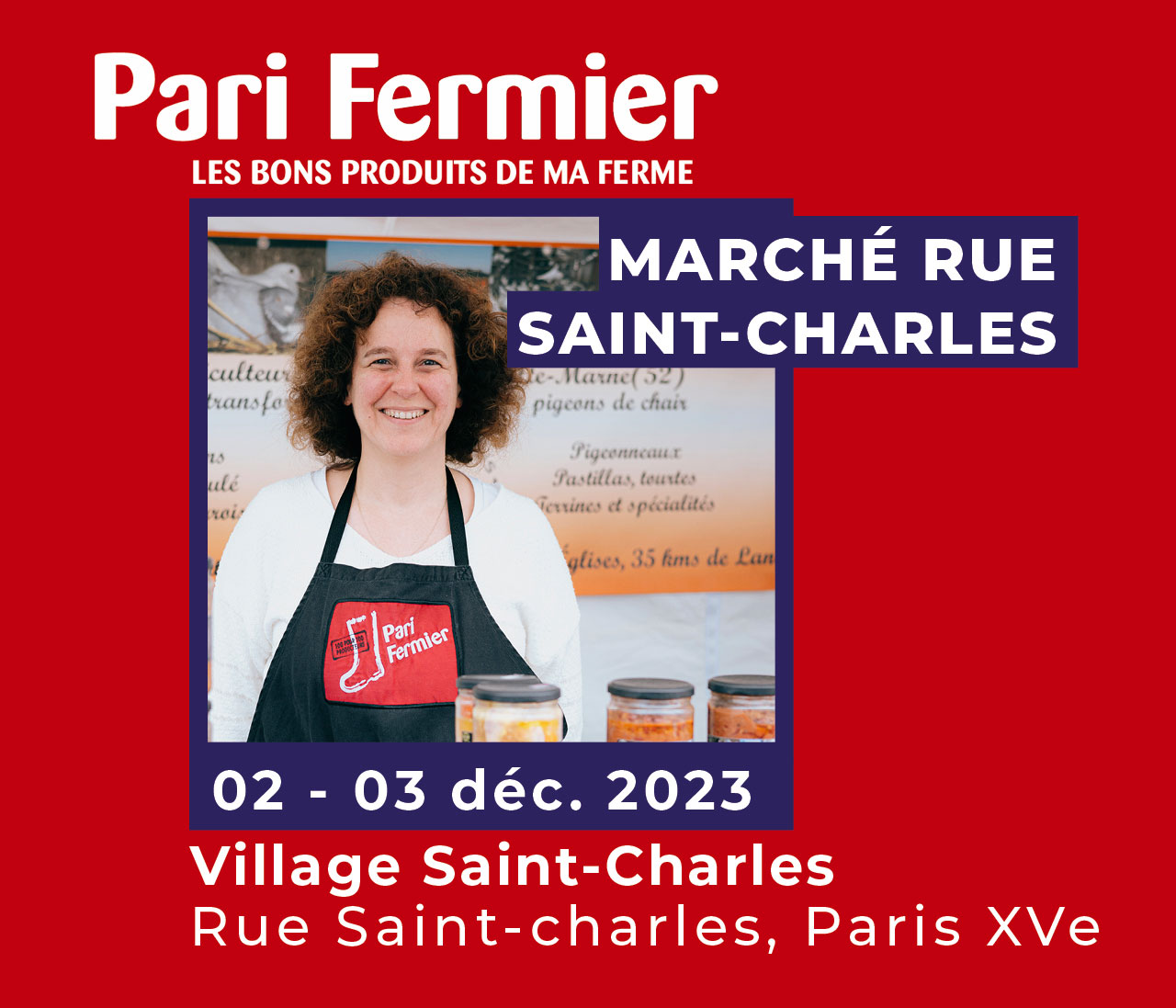 Pari fermier marché producteurs Rue saint charles PARIS 15 Décembre 2023