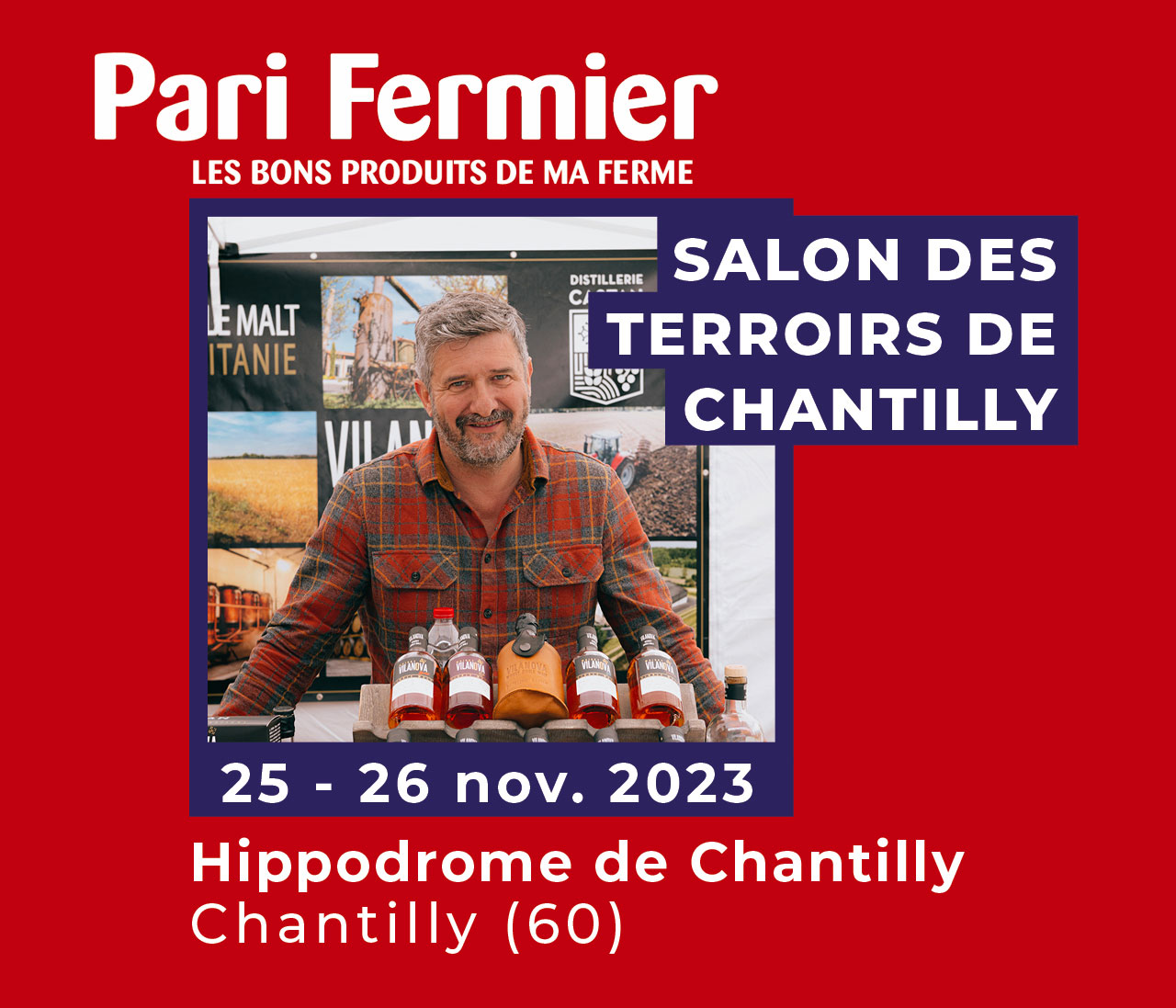 Pari fermier marché producteurs Hippodrome Chantilly Novembre 2023