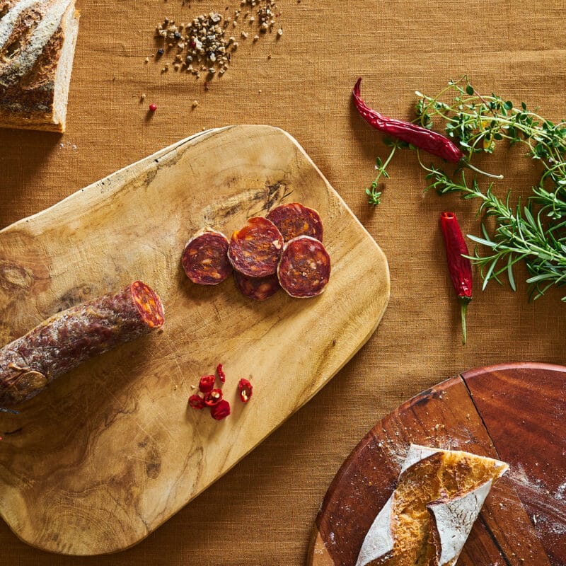 Chorizo de porc noir de Bigorre AOP HERBAE Salaison naturelle apéritif