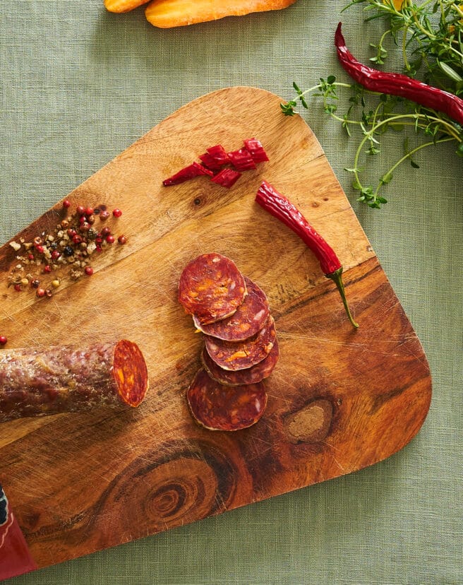 Chorizo de porc noir de Bigorre AOP HERBAE Salaison naturelle