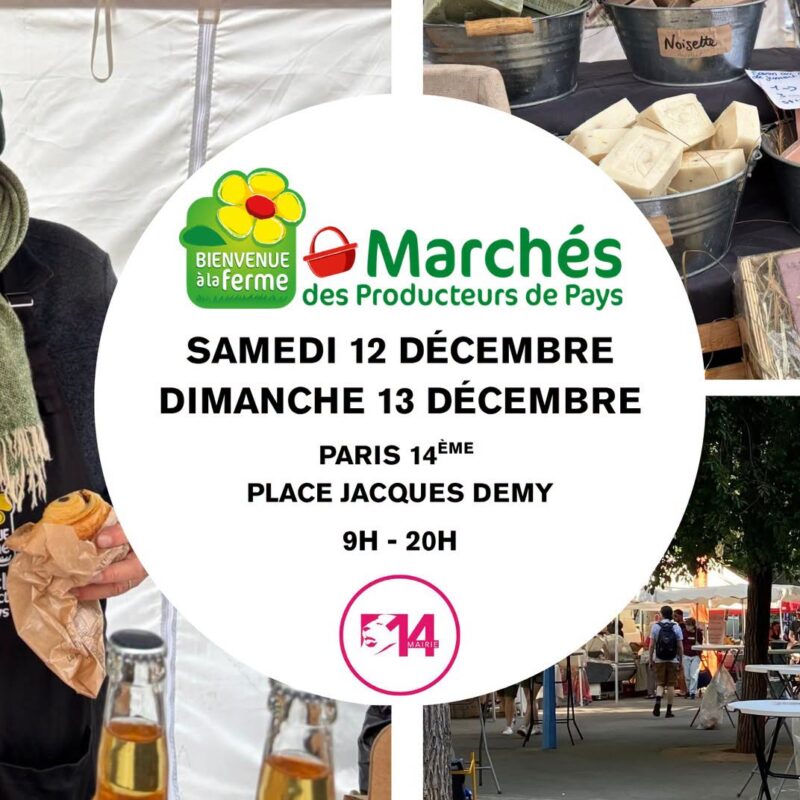 Marché producteurs pays paris 14 place jacques Demy HERBAE